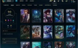 Conta prata 4 com 90 skins e 111 champs