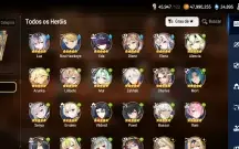 Conta de epic seven com 10 ML+ 27 k de gemas+ 1000 folhas