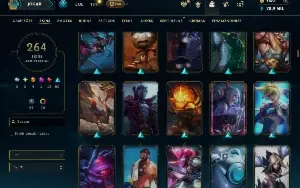 Unranked com 150 Champs e 264 Skins + 1700 RP