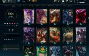 Unranked com 150 Champs e 264 Skins + 1700 RP