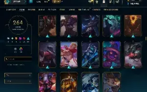 Unranked com 150 Champs e 264 Skins + 1700 RP