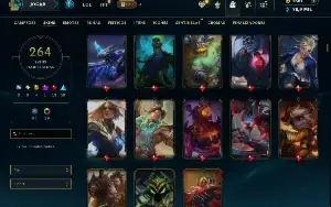 Unranked com 150 Champs e 264 Skins + 1700 RP