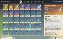 Conta com Venti com constelação + 3 armas 5 estrelas.