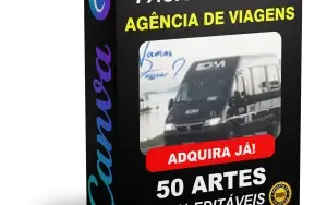 Pack Canva Agência de Viagens - 50 Artes Editáveis