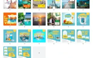 Pack Canva Agência de Viagens - 50 Artes Editáveis