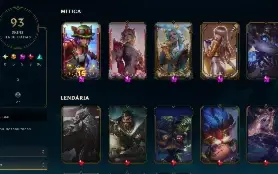 Conta LOL Unranked, todos os champions e 93 skins