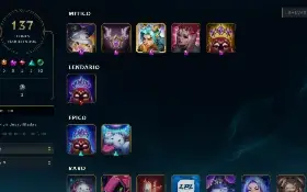 Conta LOL Unranked, todos os champions e 93 skins