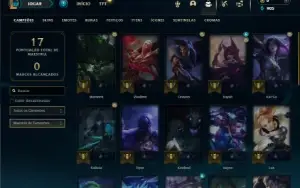 Platina 4 com 35 Champs e 7 Skins