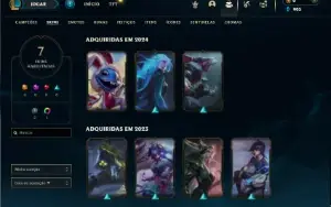 Platina 4 com 35 Champs e 7 Skins