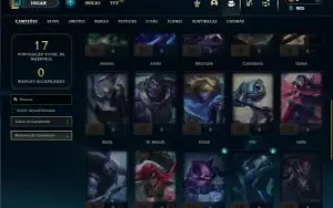 Platina 4 com 35 Champs e 7 Skins
