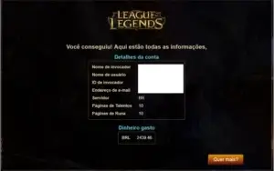 Conta lol G5 Todos os campeões 123 Skins  20 wards