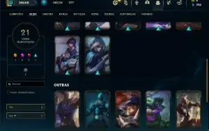 Conta ouro 3 com 55 Champs e 21 Skins