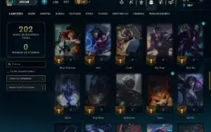 Diamante 4 com 70 Champs e 13 Skins
