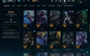 Diamante 4 com 70 Champs e 13 Skins