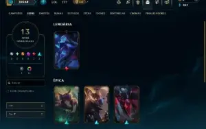 Diamante 4 com 70 Champs e 13 Skins