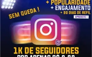 1K de Seguidores Instagram por apenas R$ 9,99 - Sem Quedas !