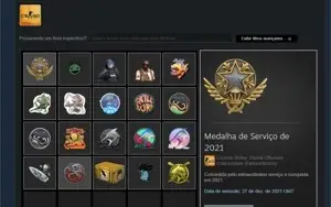 CONTA CSGO PRIME, MEDALHA DE SERVIÇO DE 2021 E MOEDA RIPTIDE
