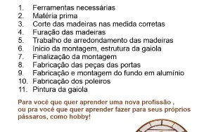 Curso Completo de Fabricação de Gaiolas Artesanais