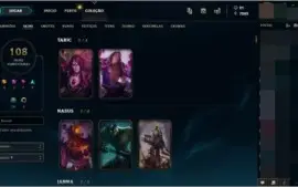 Conta LoL gold 1, 115 champs, 108 skins a preço de banana!!