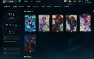 Conta ouro 4 com TODOS OS CHAMPS e 746 skins + 53 Cromas