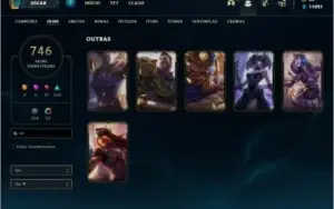 Conta ouro 4 com TODOS OS CHAMPS e 746 skins + 53 Cromas