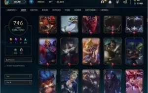 Conta ouro 4 com TODOS OS CHAMPS e 746 skins + 53 Cromas