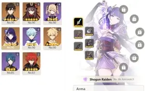 CONTA GENSHIN AR56 8 LENDÁRIOS ⭐ e 6 ARMAS 5 ⭐HUTAO SHOGUN +