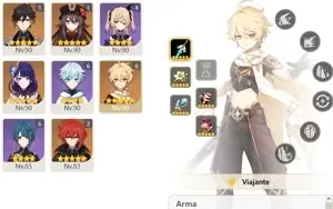 CONTA GENSHIN AR56 8 LENDÁRIOS ⭐ e 6 ARMAS 5 ⭐HUTAO SHOGUN +