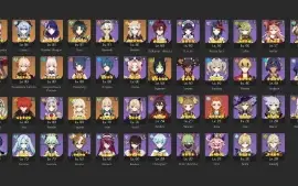 AR58 - C/ 11 Chars - 5⭐/ 3 Armas - 5⭐/ RAIDEN+GANYU+KOKOMI