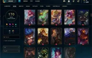 Conta ouro 2 com TODOS os champs e 170 Skins + 2 Prestigios