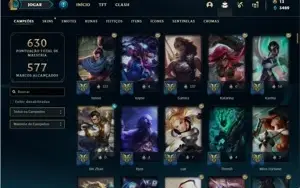 Conta ouro 2 com TODOS os champs e 170 Skins + 2 Prestigios