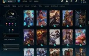 Conta ouro 2 com TODOS os champs e 170 Skins + 2 Prestigios