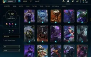 Conta ouro 2 com TODOS os champs e 170 Skins + 2 Prestigios