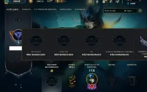 Unranked com 45 Champs e 18 Skins ( ex prata )