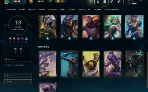 Unranked com 45 Champs e 18 Skins ( ex prata )