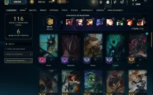 Unranked com 45 Champs e 18 Skins ( ex prata )