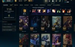 Unranked com 45 Champs e 18 Skins ( ex prata )