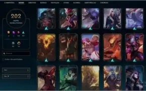 conta diamante 4 full champs + 202 skins