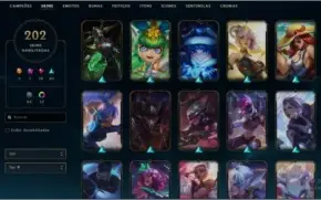 conta diamante 4 full champs + 202 skins