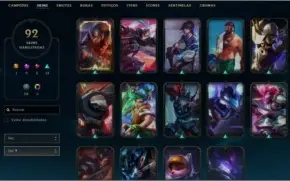 Conta LOL Ouro 1 (Já foi diamond) + 139 Champions + 92 Skins