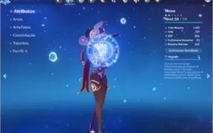 Conta Genshin AR 34 - HuTao + Celestial Spear + Mona