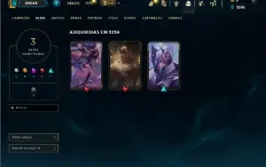Ouro 1 com 23 Champs e 3 Skins + 3 Fragmentos
