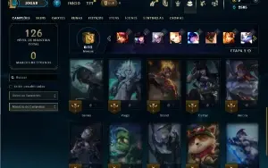 Ouro 1 com 23 Champs e 3 Skins + 3 Fragmentos