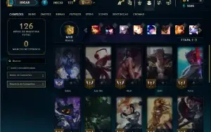 Ouro 1 com 23 Champs e 3 Skins + 3 Fragmentos
