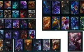 Conta com 226 skins ,168 icones e 20 emotes e todos campeões