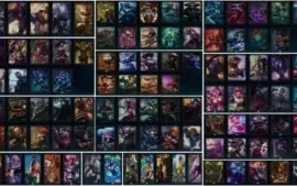 Conta com 226 skins ,168 icones e 20 emotes e todos campeões