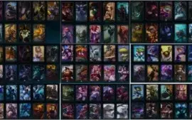 Conta com 226 skins ,168 icones e 20 emotes e todos campeões