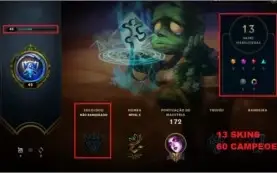 [50% OFF] Conta LoL | Unranked | (60 Champs & 13 Skins)