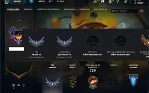 Conta prata 4 com TODOS os champs e 224 Skins + 2500 RP