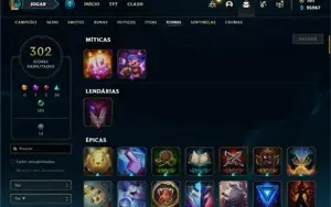 Conta prata 4 com TODOS os champs e 224 Skins + 2500 RP